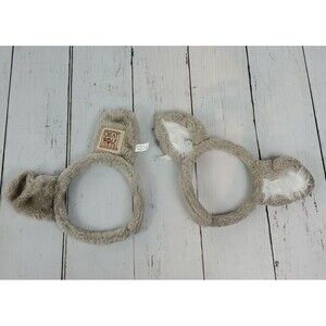 Lot of 2 Great Wolf Lodge Wolf Ears Headbands Grey Plush Soft Fun